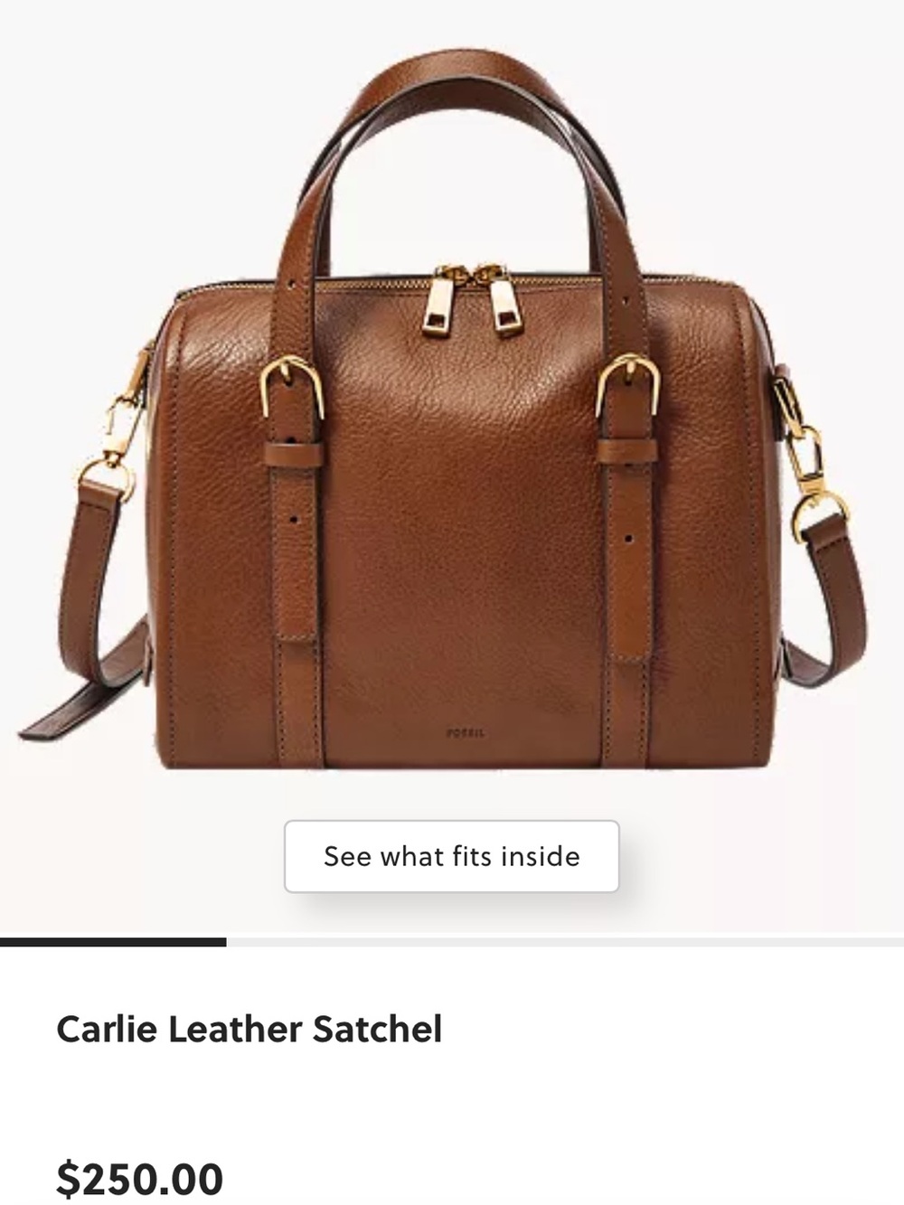 Fossil Carlie leather satchel